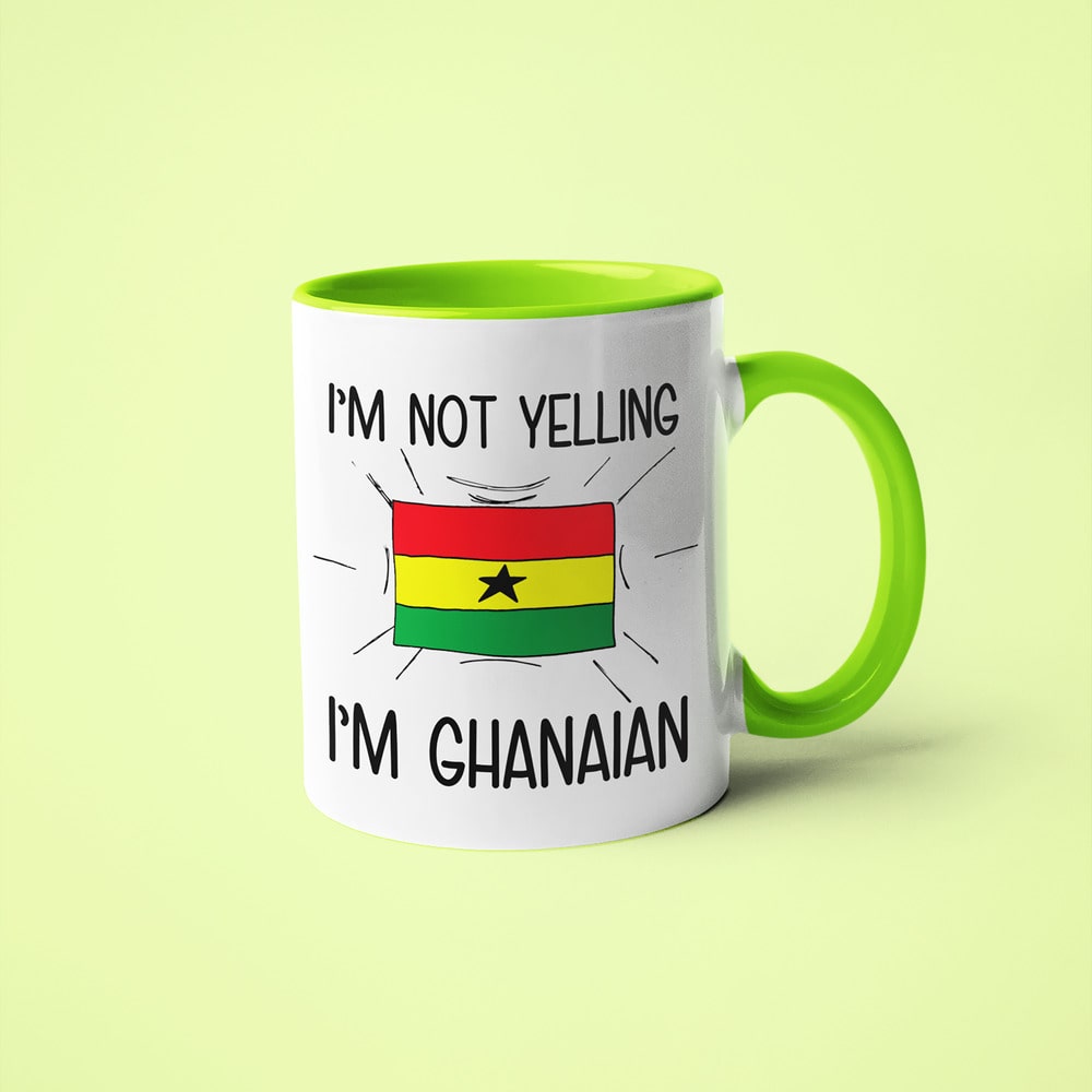I'm Not Yelling I'm Ghanaian Coffee Mug - Funny Gift For Ghanaian - KayoMugs