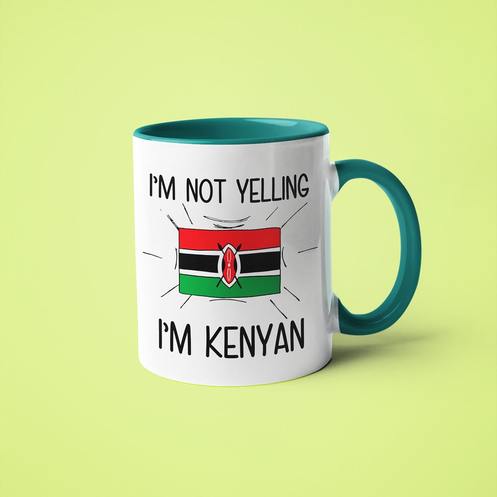 I'm Not Yelling I'm Kenyan Coffee Mug - Funny Gift For Kenyan - KayoMugs