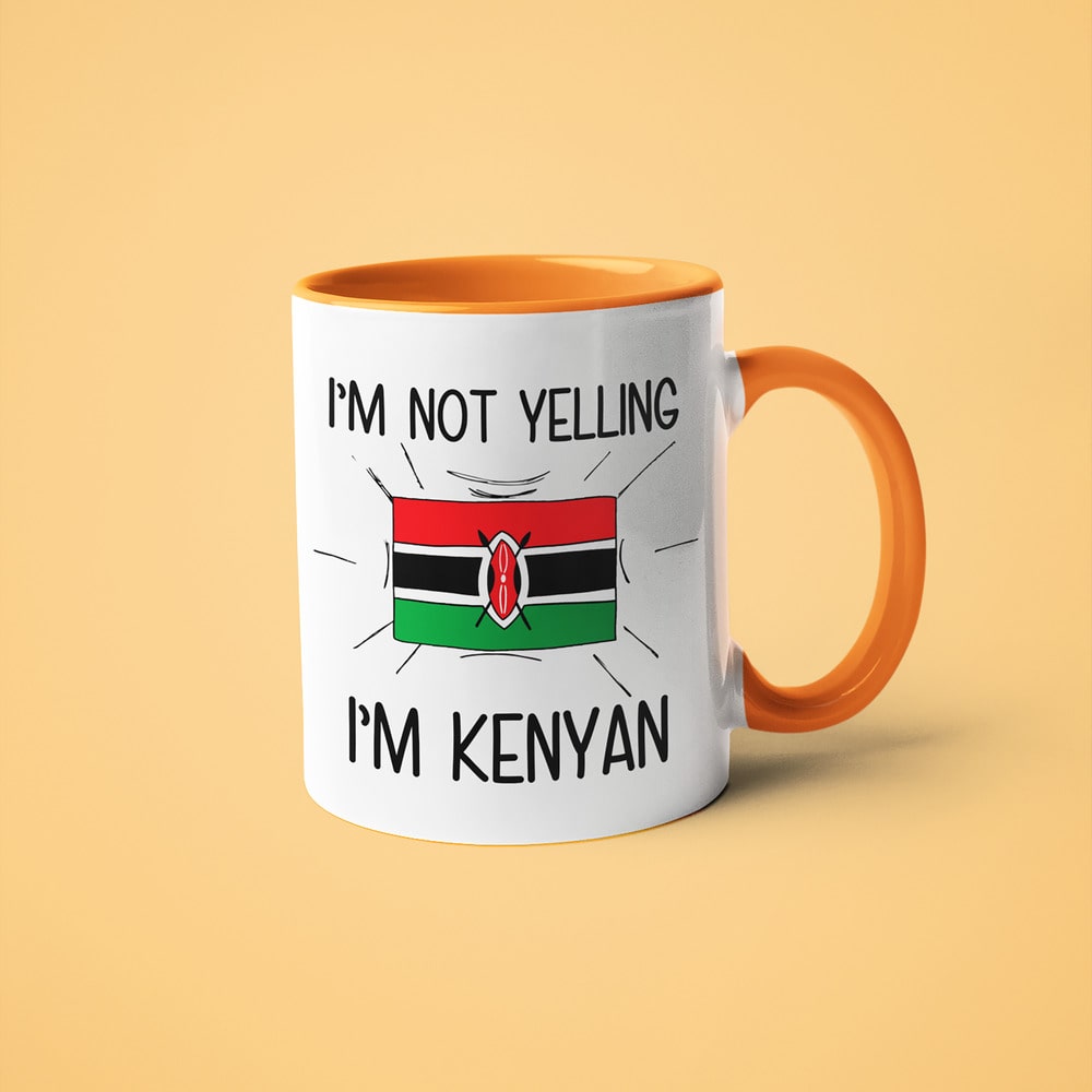 I'm Not Yelling I'm Kenyan Coffee Mug - Funny Gift For Kenyan - KayoMugs