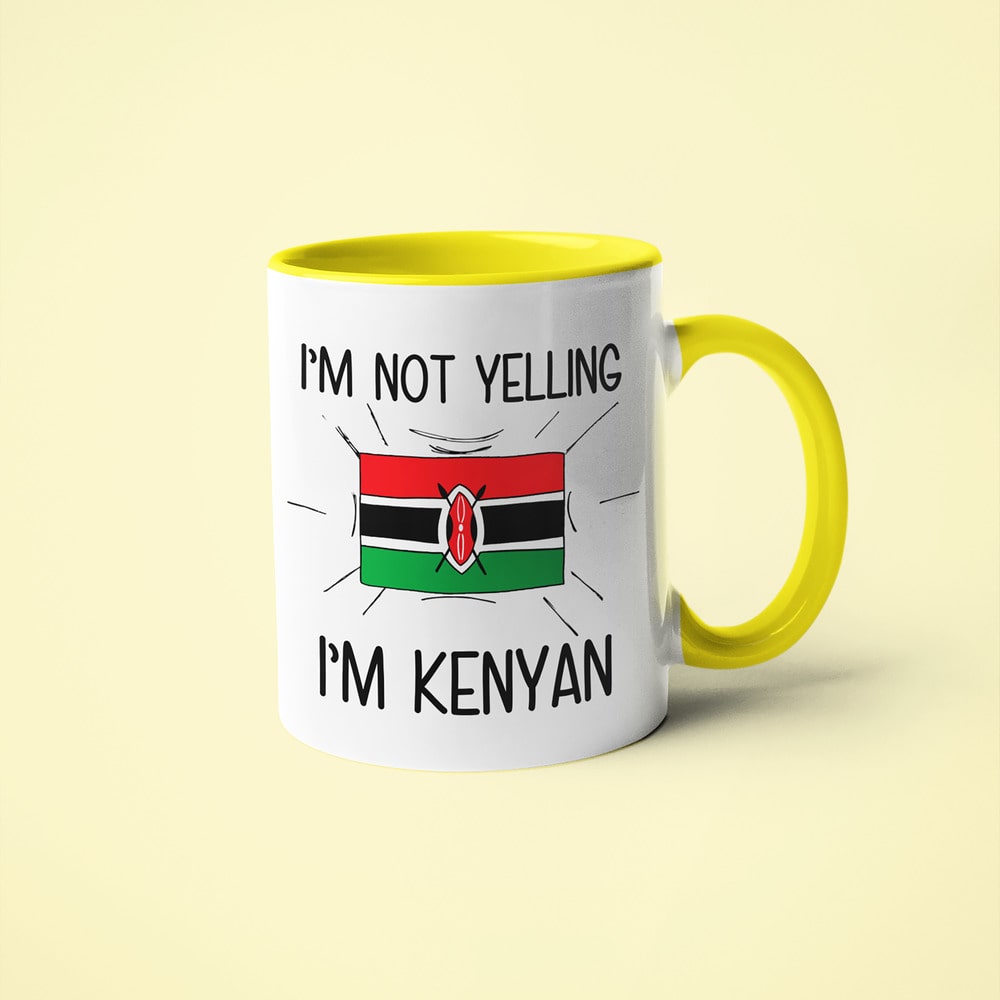 I'm Not Yelling I'm Kenyan Coffee Mug - Funny Gift For Kenyan - KayoMugs