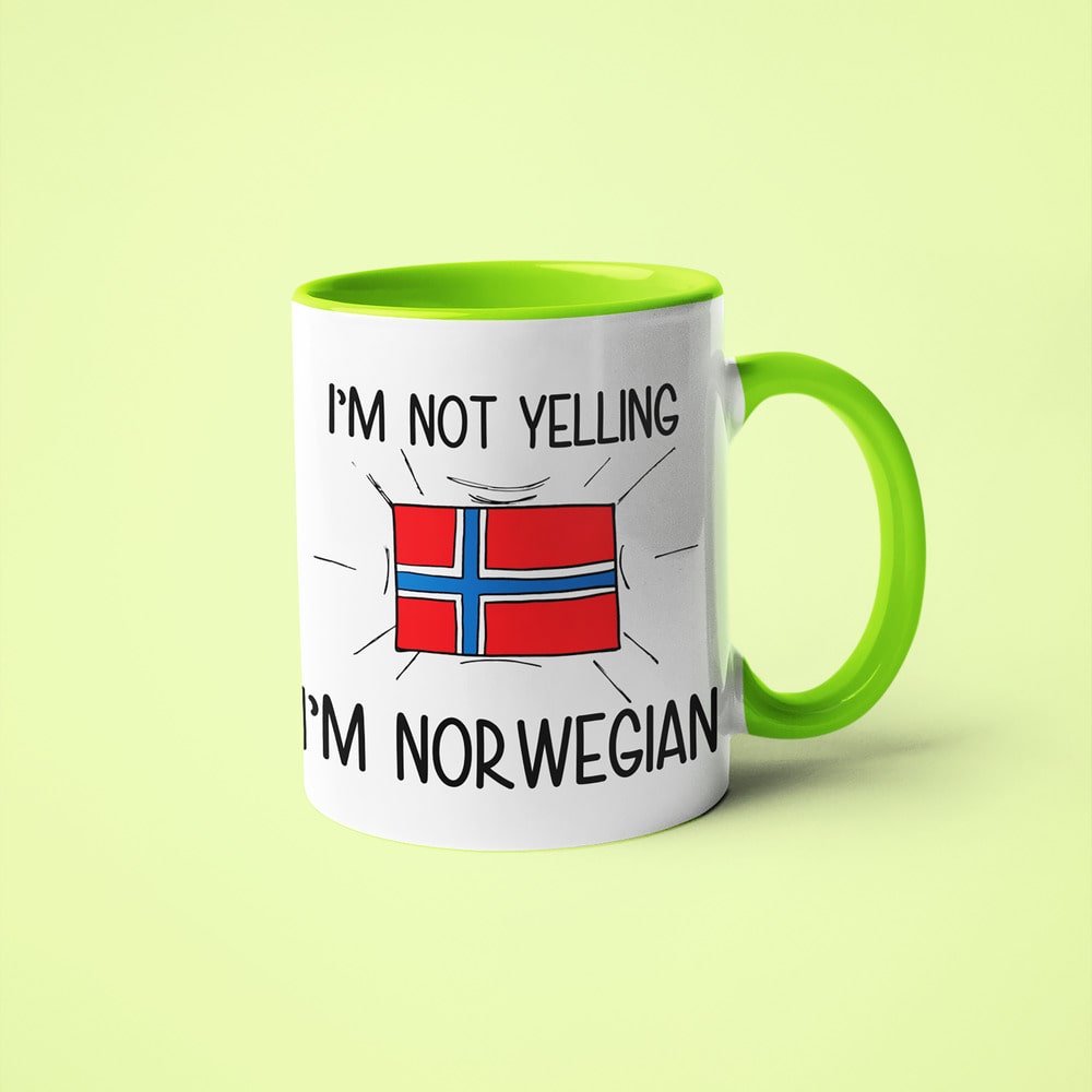 I'm Not Yelling I'm Norwegian Coffee Mug - Funny Gift For Norwegian - KayoMugs