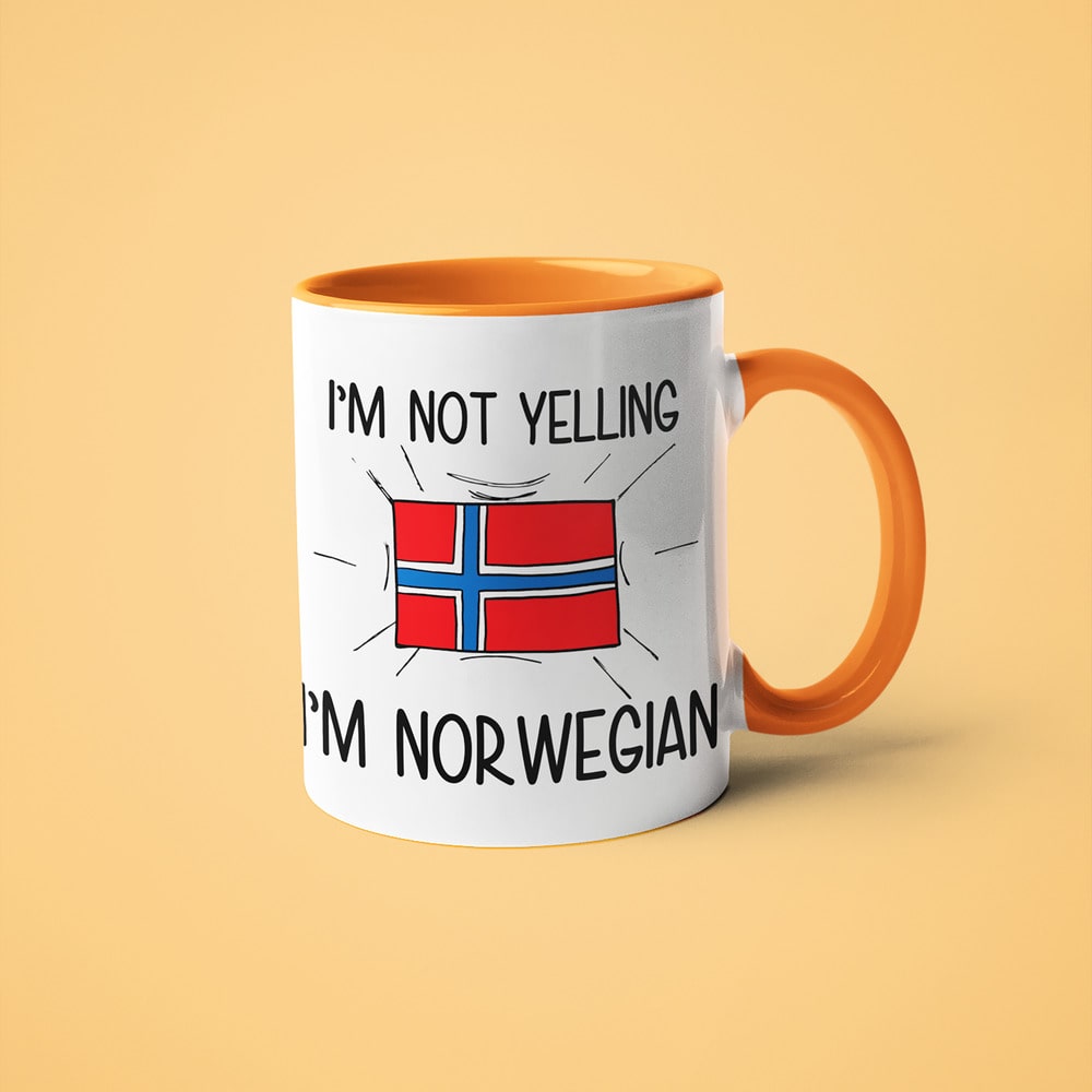 I'm Not Yelling I'm Norwegian Coffee Mug - Funny Gift For Norwegian - KayoMugs