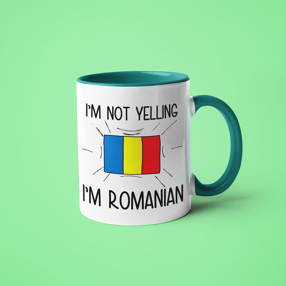 I'm Not Yelling I'm Romanian Coffee Mug - Funny Gift For Romanian - KayoMugs