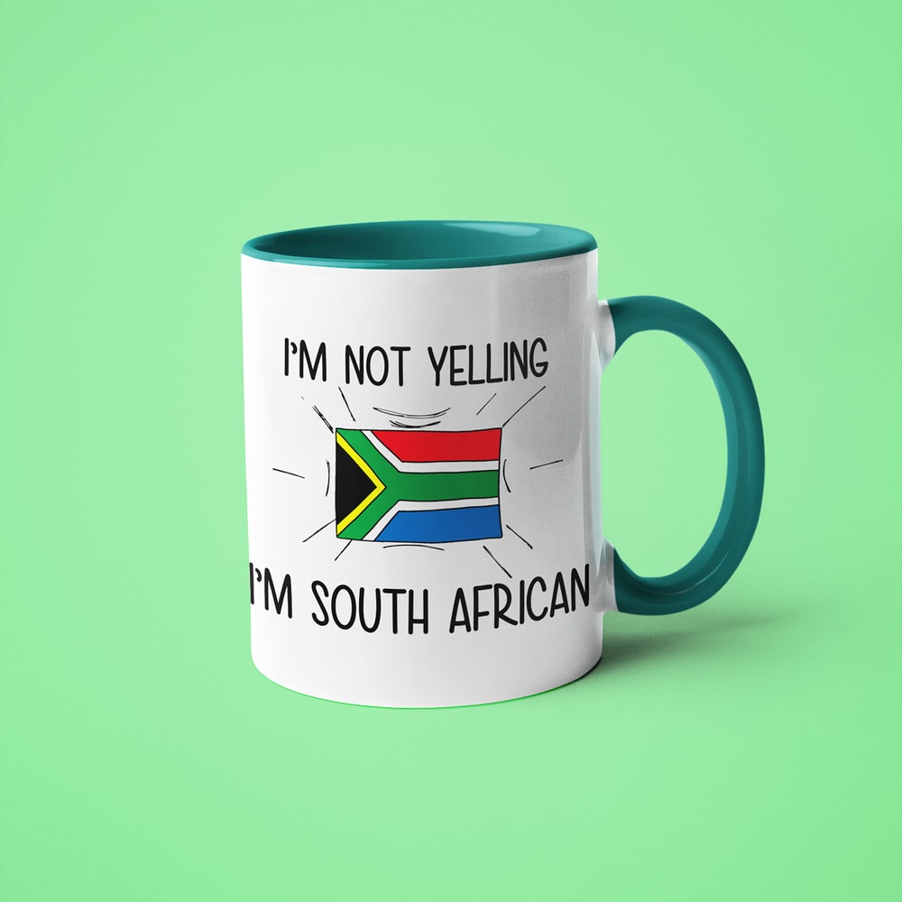 I'm Not Yelling I'm South African Coffee Mug - Funny Gift For South African - KayoMugs