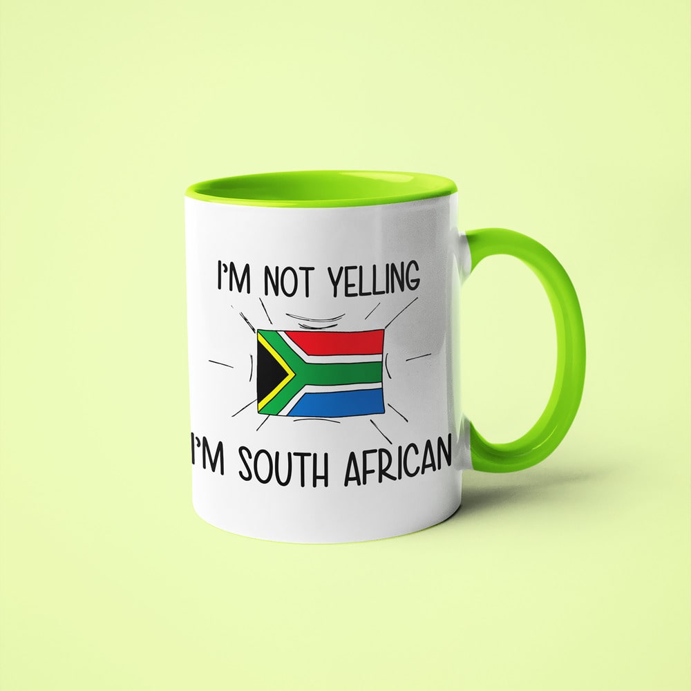 I'm Not Yelling I'm South African Coffee Mug - Funny Gift For South African - KayoMugs