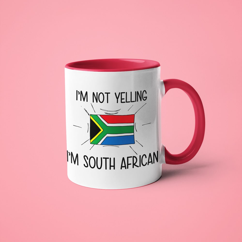 I'm Not Yelling I'm South African Coffee Mug - Funny Gift For South African - KayoMugs