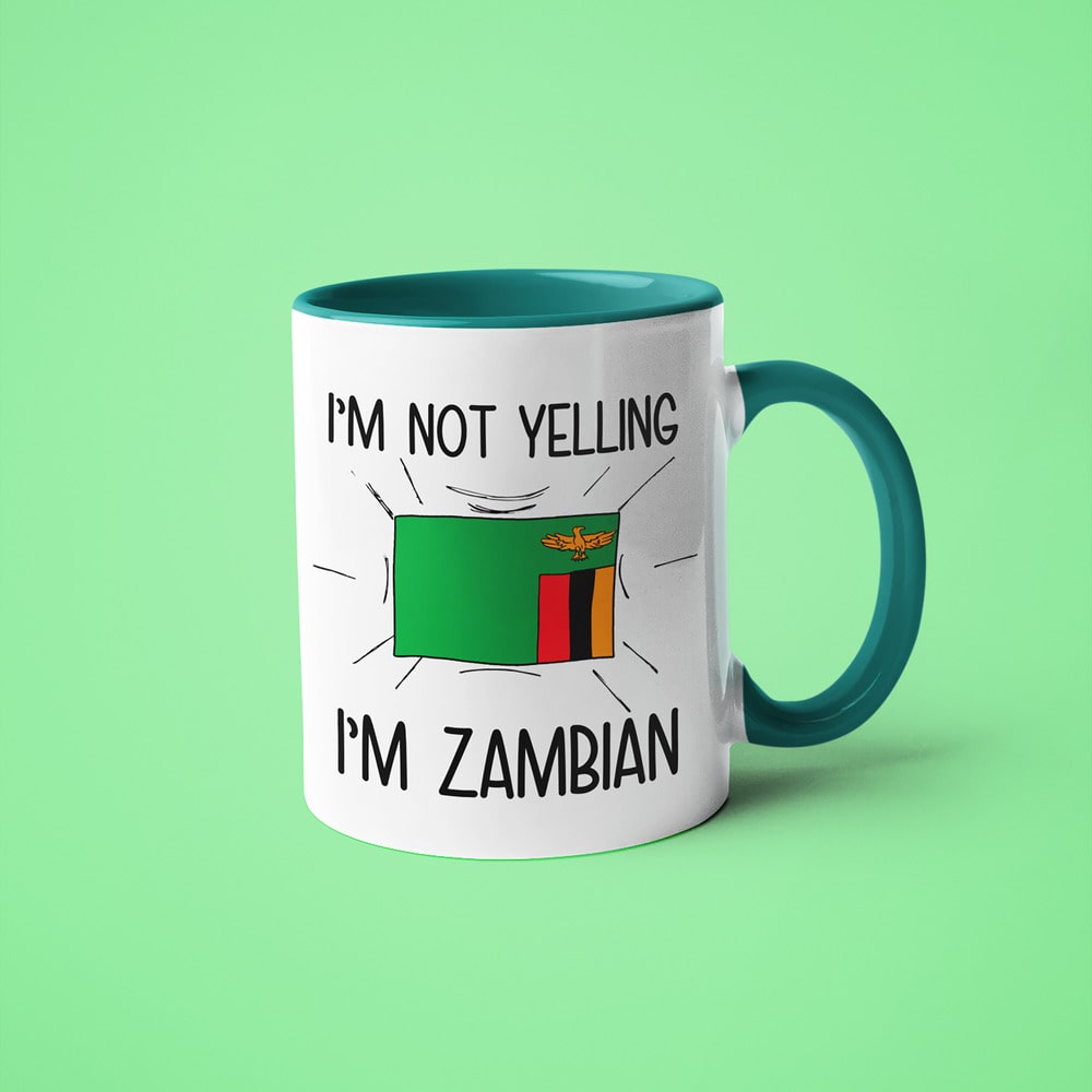 I'm Not Yelling I'm Zambian Coffee Mug - Funny Gift For Zambian - KayoMugs