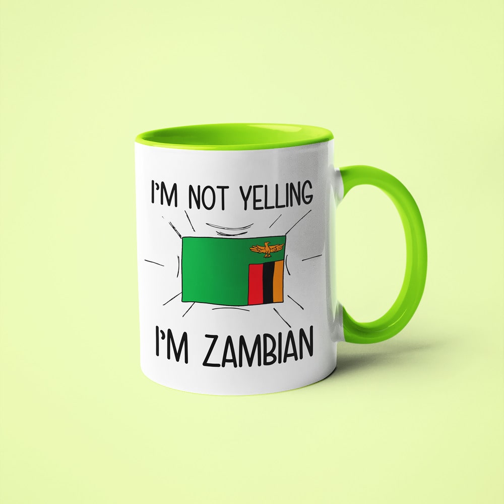 I'm Not Yelling I'm Zambian Coffee Mug - Funny Gift For Zambian - KayoMugs