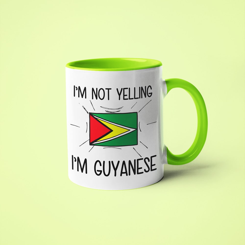 Guyanese Loud And Proud Coffee Mug, I'm Not Yelling I'm Guyanese Mug - KayoMugs