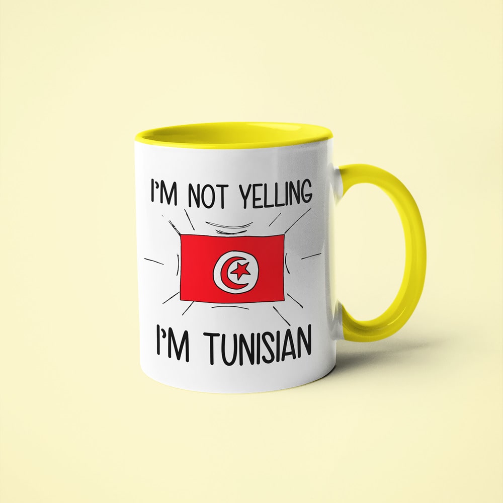 Tunisian Loud And Proud Coffee Mug, I'm Not Yelling I'm Tunisian Mug - KayoMugs