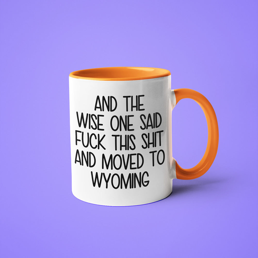 Wisdom In Wyoming Coffee Mug, And The Wise One Said Fuck This Shit And Moved To Wyoming Mug - KayoMugs