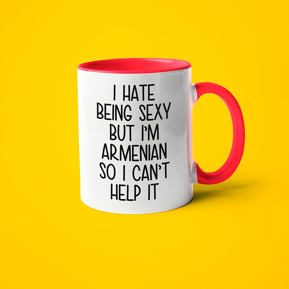 I Hate Being Sexy But I'am Armenian So I Can't Help It Coffee Mug, Too Hot For Border Armenian Mug - KayoMugs