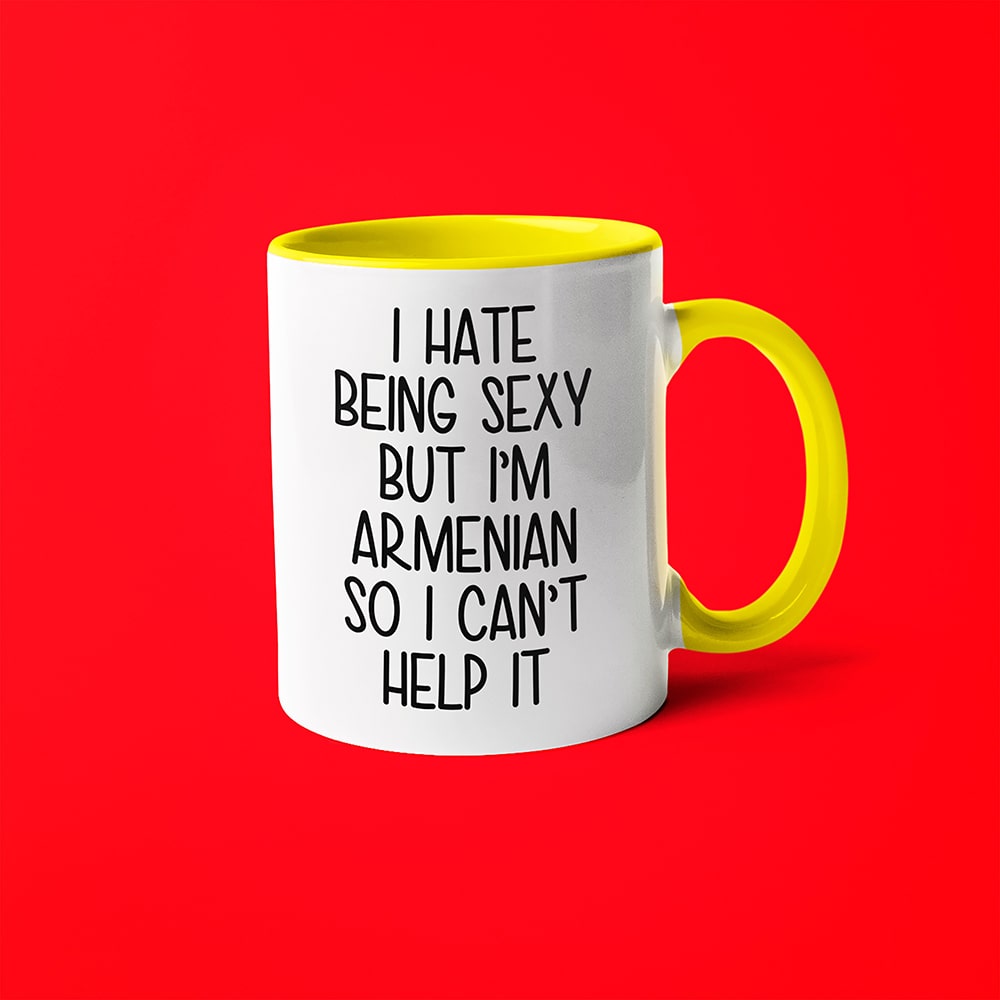 I Hate Being Sexy But I'am Armenian So I Can't Help It Coffee Mug, Too Hot For Border Armenian Mug - KayoMugs