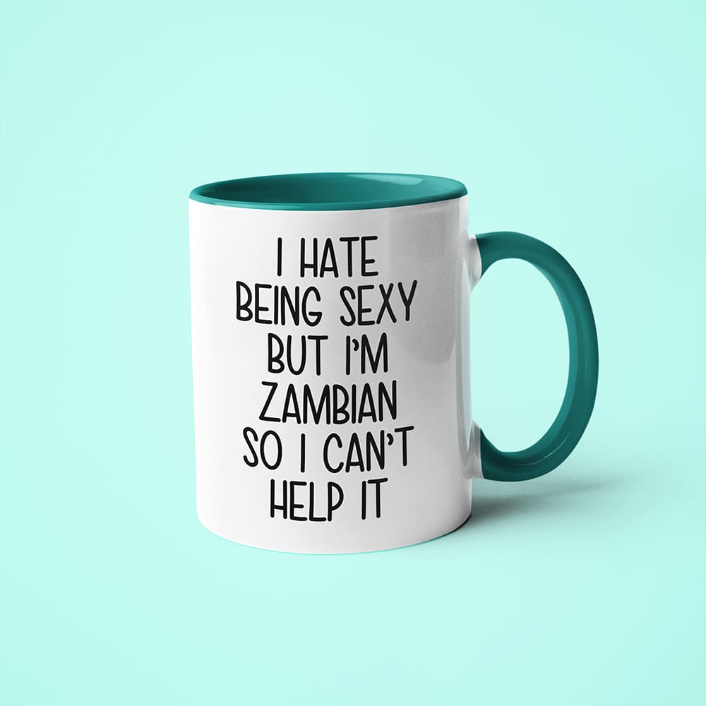 I Hate Being Sexy But I'am Zambian So I Can't Help It Coffee Mug, Too Hot For Border Zambian Mug - KayoMugs