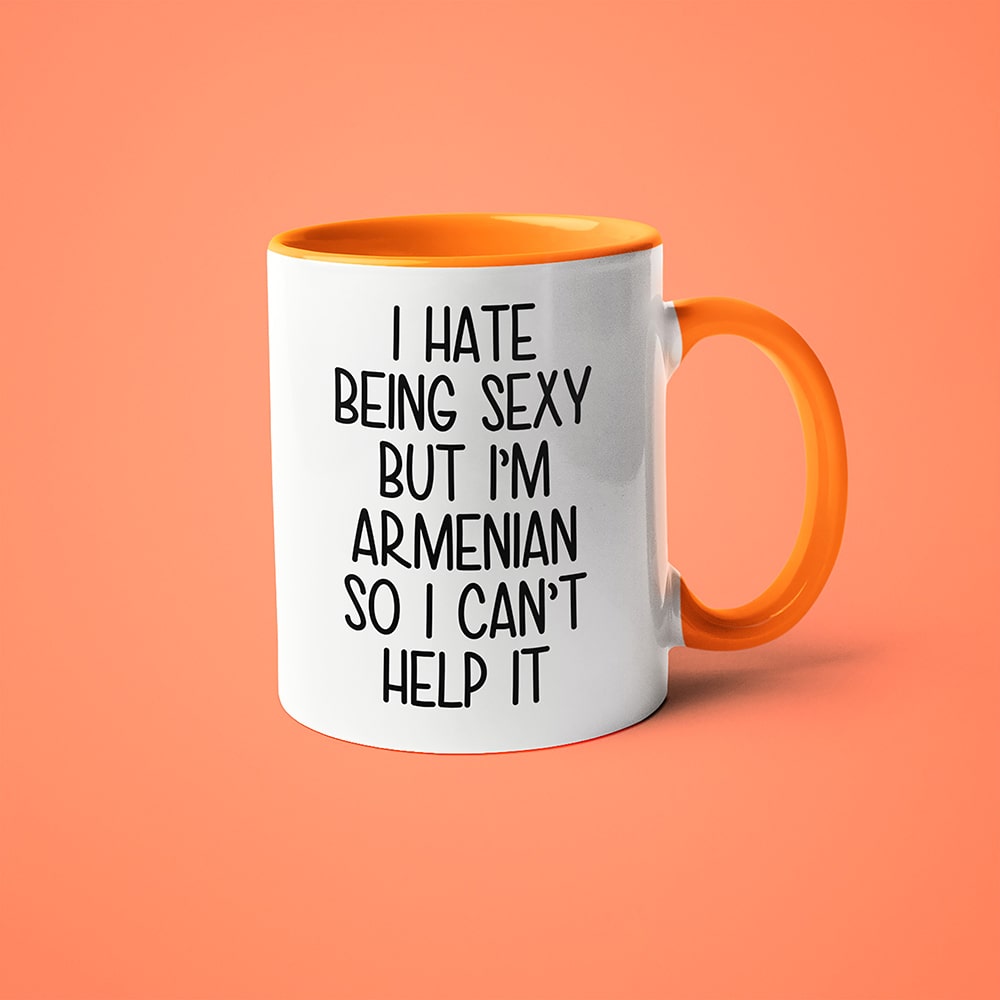 I Hate Being Sexy But I'am Armenian So I Can't Help It Coffee Mug, Too Hot For Border Armenian Mug - KayoMugs