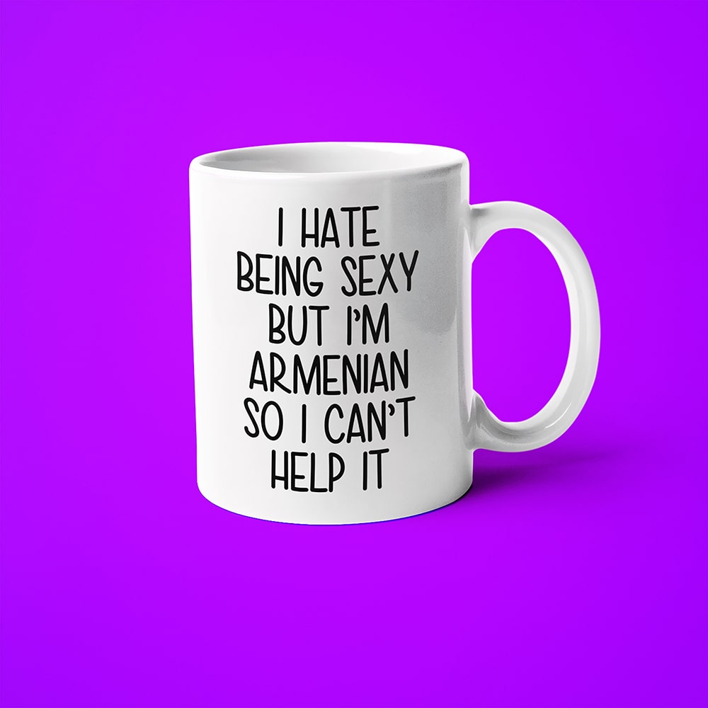 I Hate Being Sexy But I'am Armenian So I Can't Help It Coffee Mug, Too Hot For Border Armenian Mug - KayoMugs